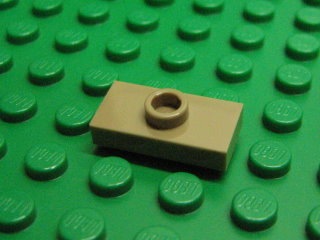 Plate, Modified 1 x 2 with 1 Stud (Jumper) 深黃褐色