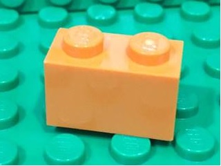 Brick 1 x 2 橘色