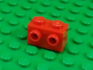 Brick, Modified 1 x 2 with Studs on 1 Side 紅色 Brick, Modified 1 x 2 with Studs on 1 Side 紅色